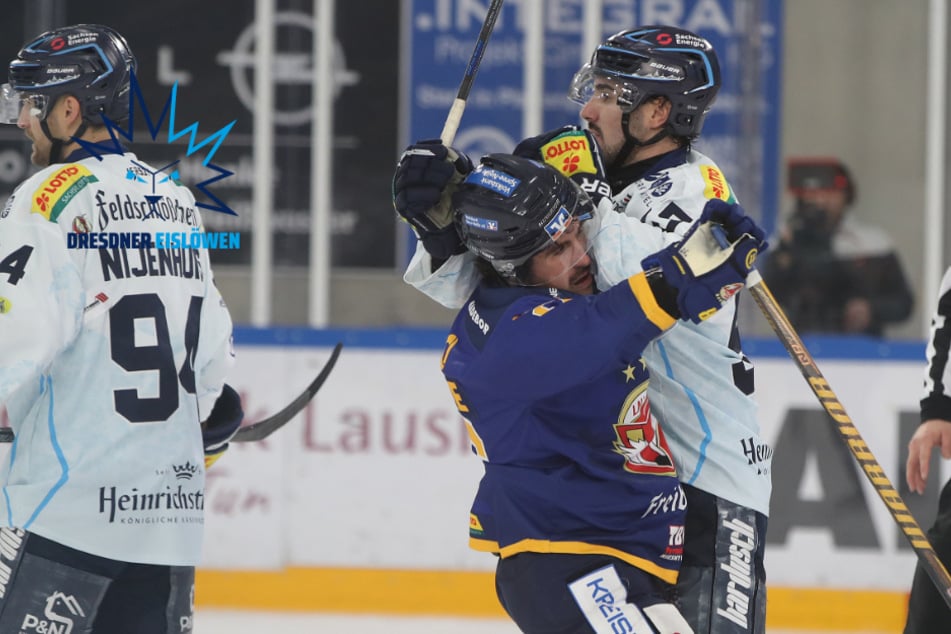 Harter Fight, aber die Eislöwen haben im Sachsenderby die besseren Nerven
