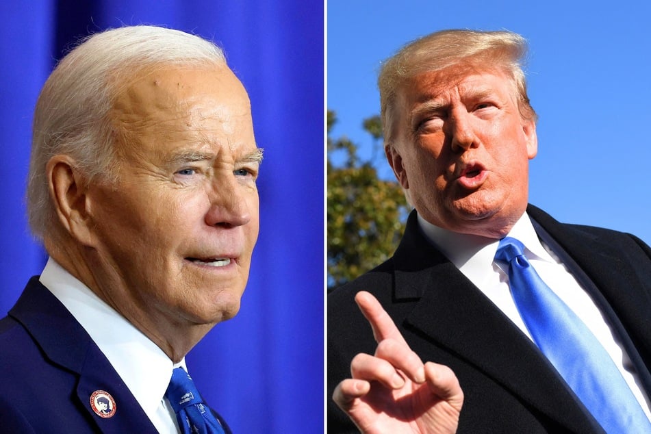 President-elect Donald Trump (r.) recently demanded that President Joe Biden stop selling pieces of the border wall so he can continue building it in his upcoming term.