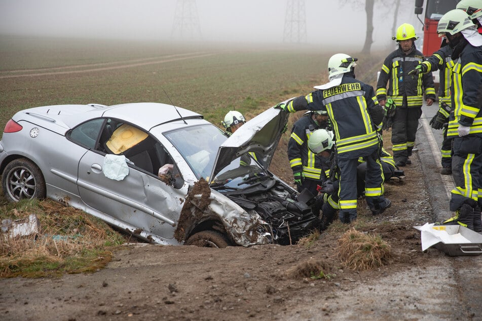 Der Peugeot landete im Straßengraben.