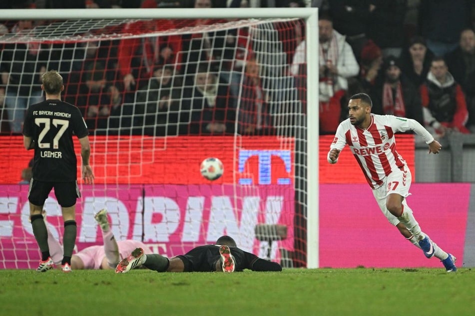 In der 41. Minute war die Geißbock-Welt noch in Ordnung: Linton Maina (26, r.) trifft zur 1:0-Führung gegen den FC Bayern München.