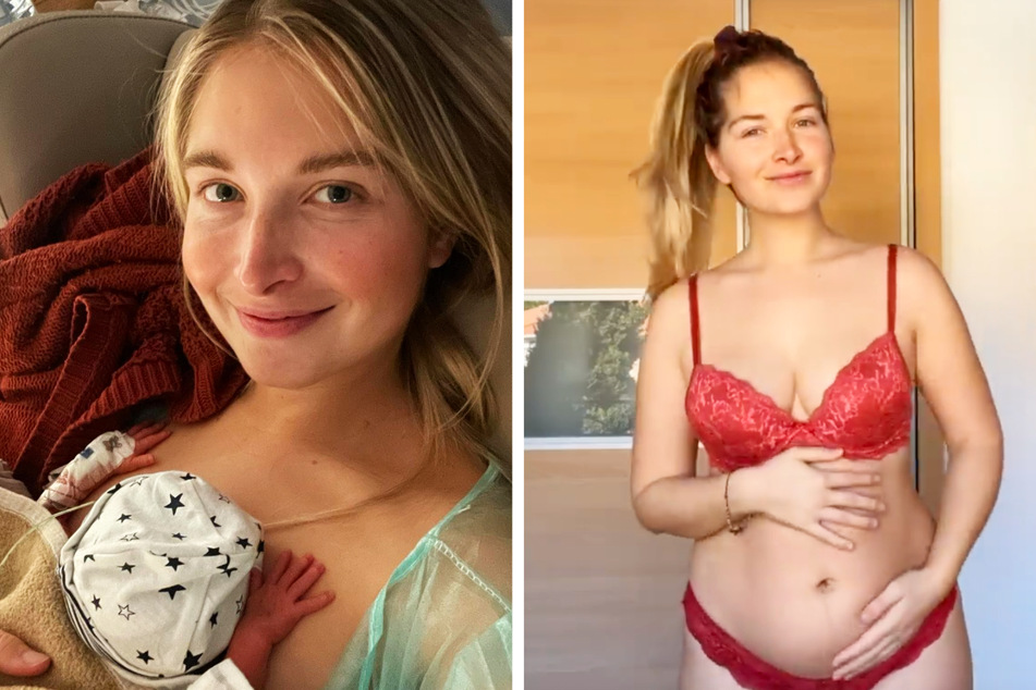 Charlotte Weise (29) hat achteinhalb Wochen nach der Geburt ihres Sohnes Mads ihren After-Baby-Body präsentiert.