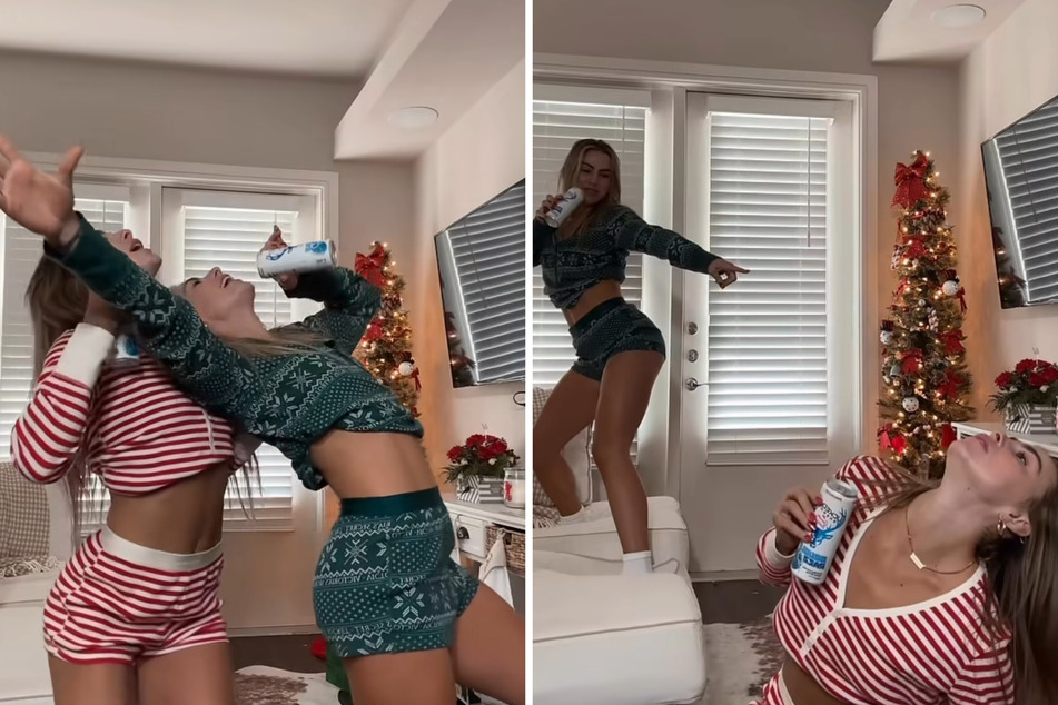 The Cavinder twins showed off their Christmas spirit in a video promoting their collaboration with Bucked Up.