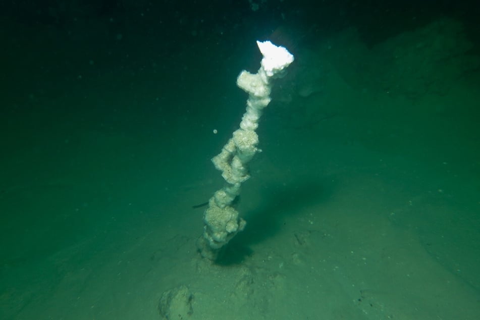 Aus Schloten wie diesen im Toten Meer steigt eine salzhaltige Flüssigkeit empor.