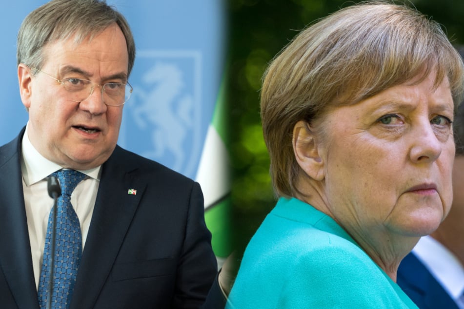 Ministerpräsident Armin Laschet (59, CDU) und Kanzlerin Angela Merkel (66, CDU). (Fotomontage)