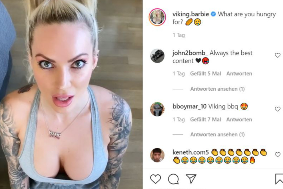 Was hat Viking Barbie (35) in diesem Clip vor?