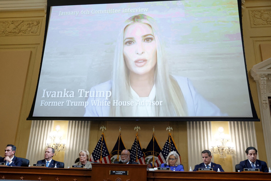 Former White House Senior Adviser Ivanka Trump is seen on a video screen during the public hearing of the US House Select Committee to Investigate the January 6 Attack on the United States Capitol.