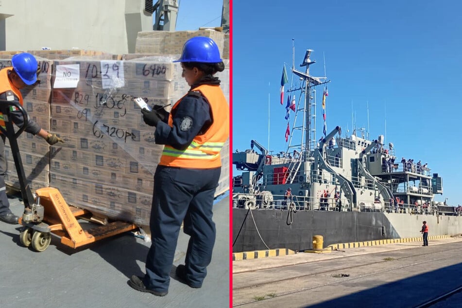 Two Mexican navy ships arrived in Cuba on Thursday carrying more than 800 tons of critically needed humanitarian aid.