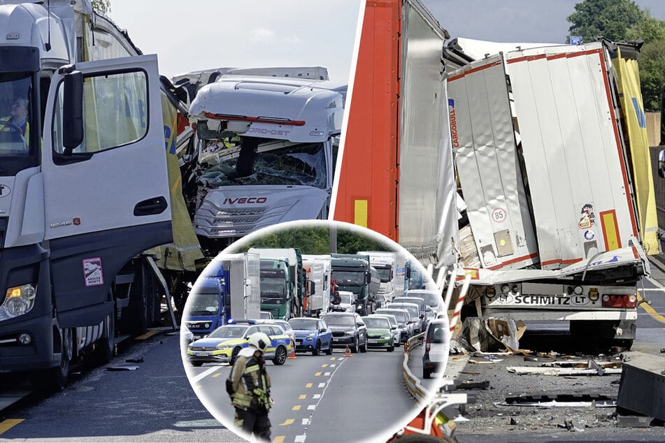 Unfall A4: 500 Liter Diesel nach LKW-Unfall auf A4 ausgelaufen: Drei Stunden Vollsperrung