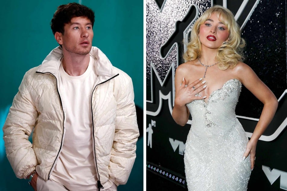 Sabrina Carpenter (r.) got flirty with her on-again-off-again boo Barry Keoghan (l.) when he attended her concert over the weekend, and the Irishman was in a state!