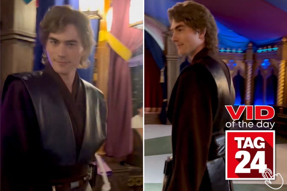 Today's Viral Video of the Day features an astonishing TikTok of a Disney cast member who looks exactly like Anakin Skywalker from Star Wars!