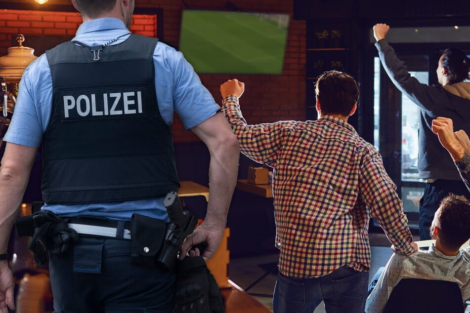 Fotomontage: Die Polizei musste am Samstagabend eine illegale Corona-Party in einer Sportsbar in Höchst im Odenwald auflösen (Symbolfoto).