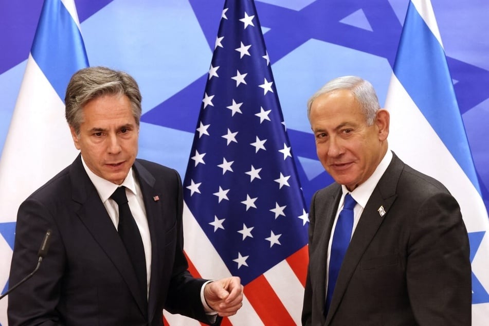 US Secretary of State Antony Blinken (l.) meets with Israeli Prime Minister Benjamin Netanyahu.