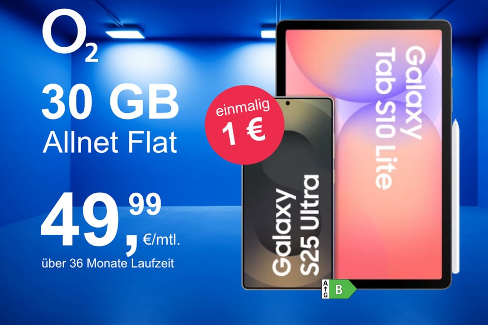 Bei o2 gibt's das Samsung Galaxy S25 Ultra jetzt mit Galaxy Tab S10 Lite im Bundle exklusiv für nur 1 Euro.