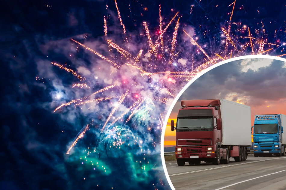 Pyro-Show auf der Autobahn: Unfall löst spektakuläres Feuerwerk aus