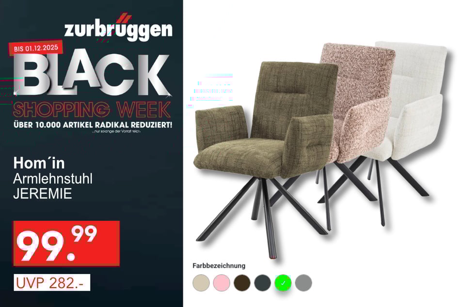Der Hom'in Armlehnstuhl JEREMIE
für 99,99 statt 282 Euro.