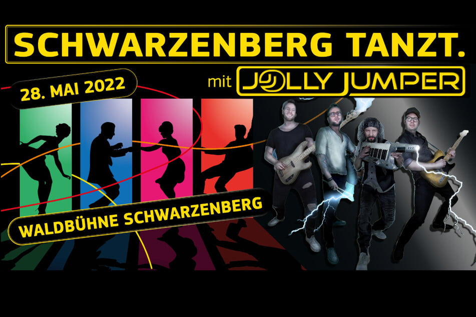 Avec la musique live des quatre gars de Jolly Jumper, les gens danseront jusqu'à ce que leurs pieds brûlent sur la Waldbühne samedi soir.
