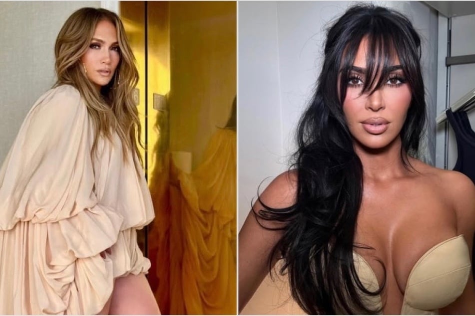 Kim Kardashian is said to be playing matchmaker for a newly single Jennifer Lopez (l).