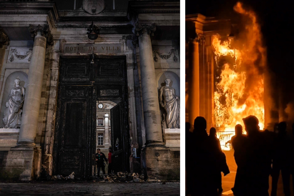 Wütender Protest in Frankreich: Demonstranten stecken Rathaus von Bordeaux in Brand