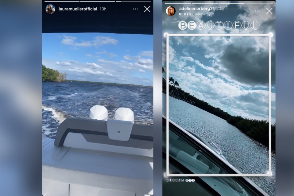 Sowohl Laura als auch Adeline posteten am Freitag einen Boots-Ausflug.