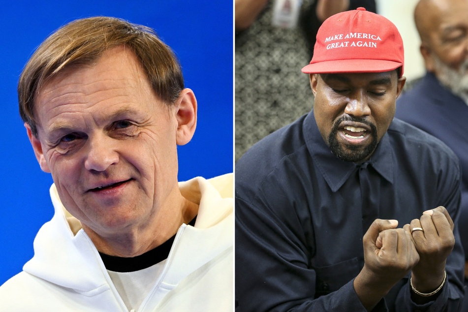 An executive of Adidas said in a recent interview that he does not believe Kanye West (r.) is a bad person after the rapper made several antisemitic statements.
