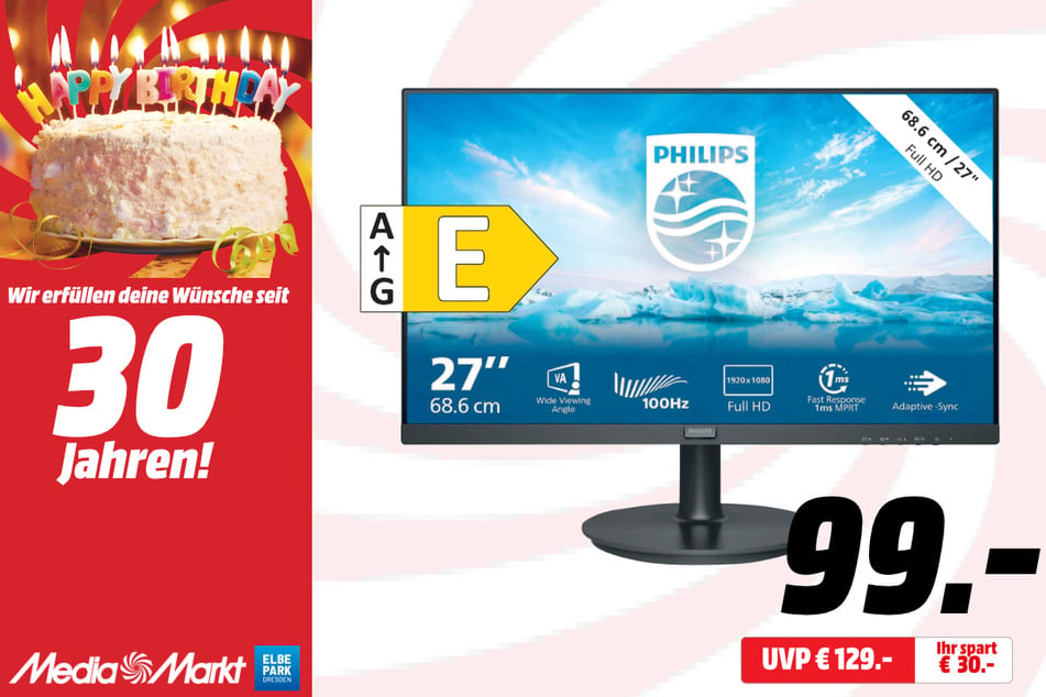 Philips-Monitor für 99 statt 129 Euro.