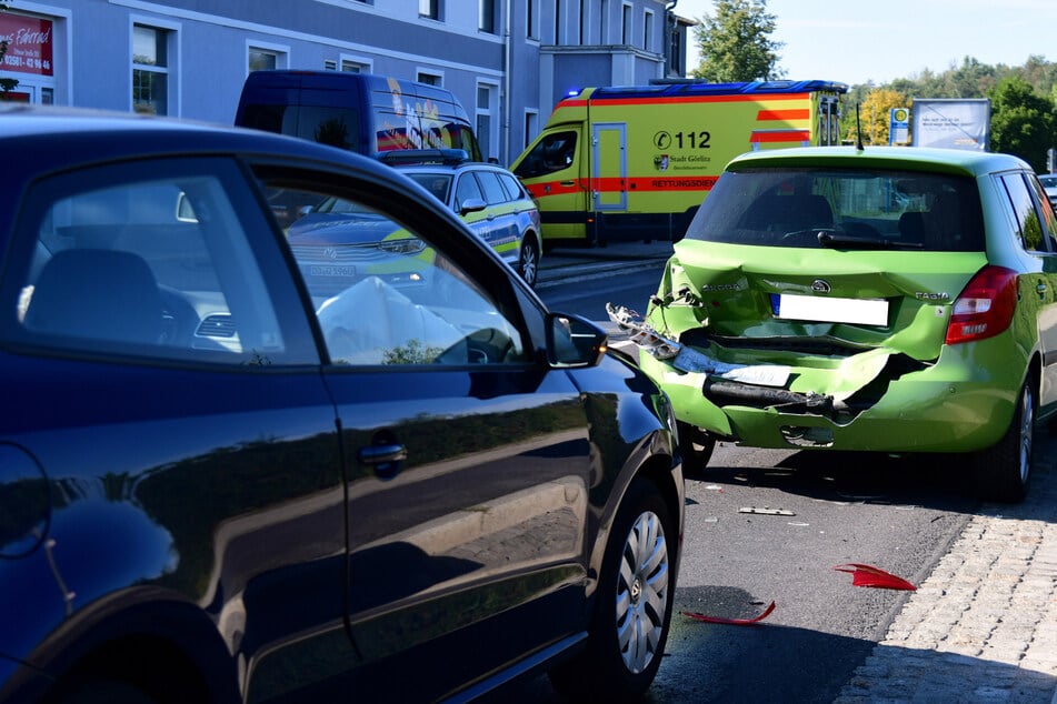 Bei einem Unfall in Görlitz prallte ein VW Polo gegen einen Skoda Fabia.