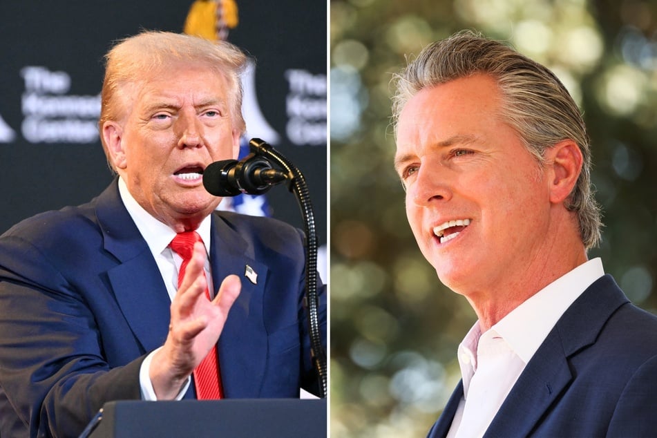 In recent social media posts, California Governor Gavin Newsom (r.) has been imitating President Donald Trump while vowing to redraw his state's district maps.
