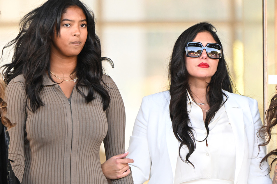 Vanessa Bryant (r) was seen exiting the courtroom alongside her daughter Natalia Bryant following the verdict.