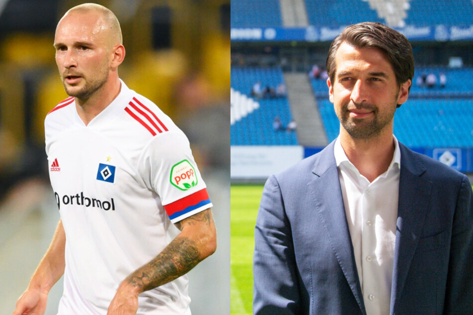 HSV-Profi Toni Leistner (l.) sorgt mit einem Fan-Angriff für Aufsehen und Sportvorstand Jonas Boldt verlängert seinen Vertrag.
