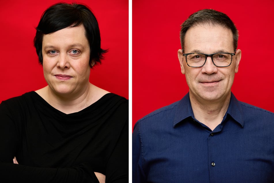 Die beiden Vorsitzenden des SPD-Ortsvereins Dresden-Elbhang/Schönfelder Hochland: Jutta Müller-Leonhardt (47) und Andreas Ueberbach (59).