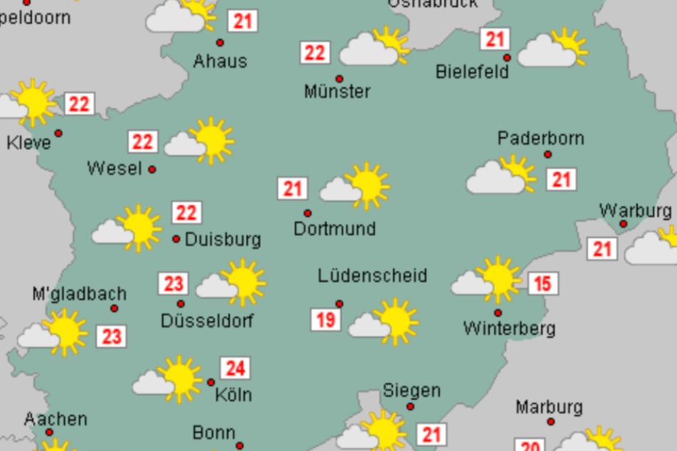 Neben Köln und dem Rheinland dürfen sich auch andere Städte über Sonne und milde Temperaturen freuen.