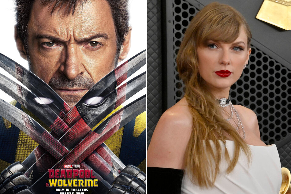 Taylor Swift (r.) called on her fanbase to head to the movies and see Deadpool &amp; Wolverine amid rumors the pop star would be making a cameo in the superhero flick.