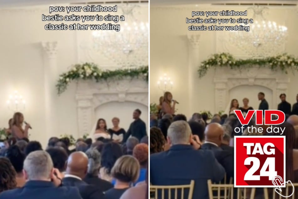 Today's Viral Video of the Day features a bride's best friend who agreed to sing for her at her wedding.