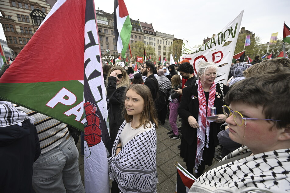 Schon am Donnerstag gab es in Malmö Proteste gegen die israelische Sängerin Eden Golan (20), an denen auch Greta Thunberg (21) teilnahm.