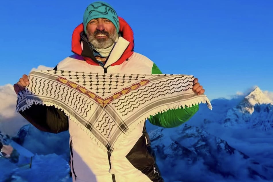 Mostafa Salameh is climbing to the top of Mount Everest carrying the handwritten dreams of Palestinian children in Gaza.
