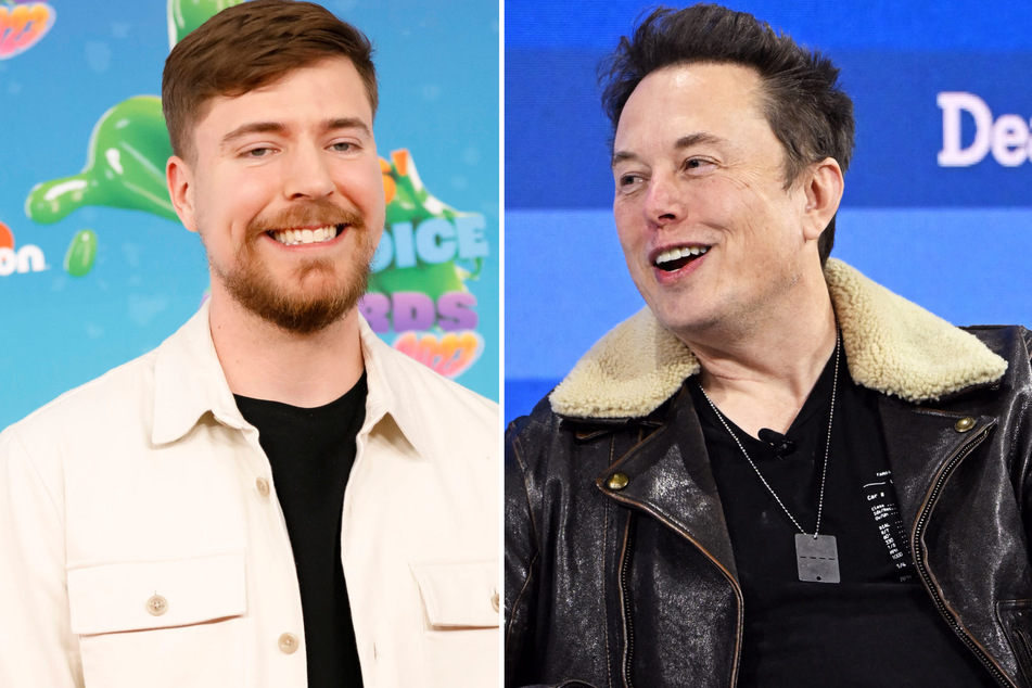 MrBeast (l) has uploaded his first video to X after initially denying owner Elon Musk's request in December.