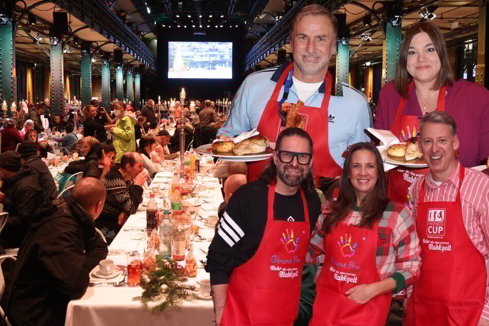 Promis kellnern für Bedürftige: Dana Schweiger und HSV-Vorstand zum ersten Mal dabei