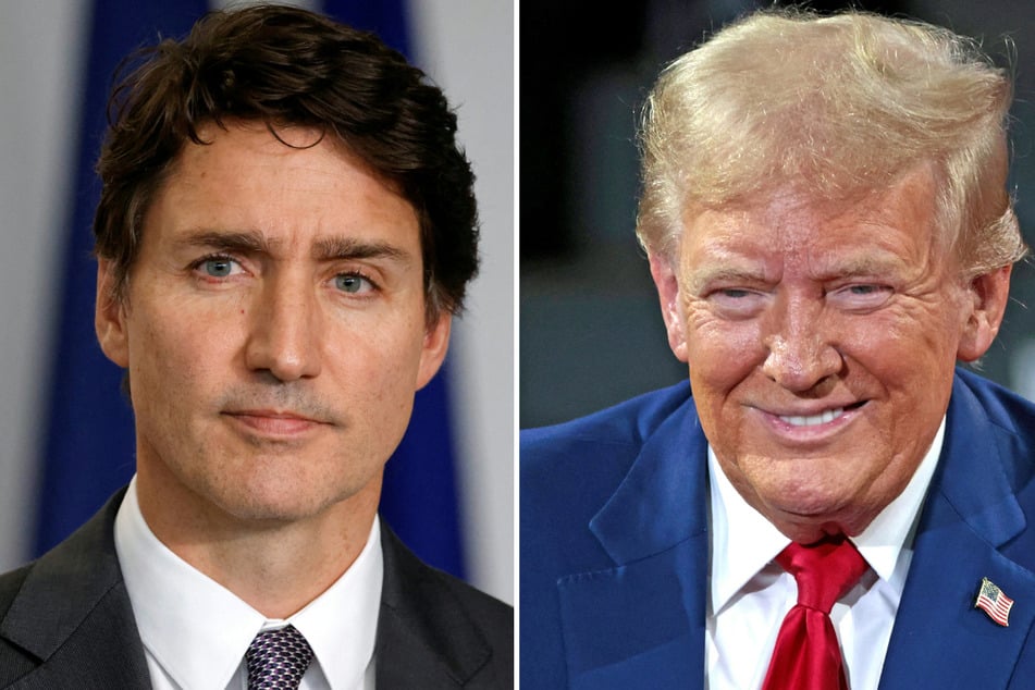 President-elect Donald Trump (r.) mocked Canada's Prime Minister Justin Trudeau as the "governor" of a US state in a post Tuesday morning.