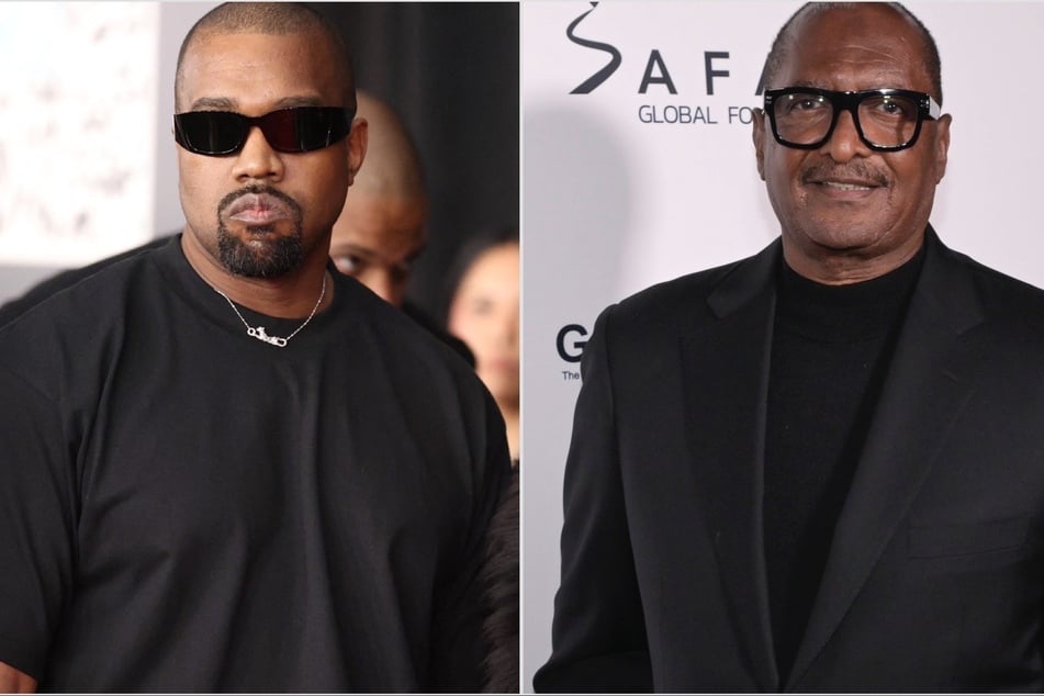 Matthew Knowles (r.) has issued a warning to Kanye West (l.) after his disgusting tweets about Beyoncé's twins, Sir and Rumi Carter.