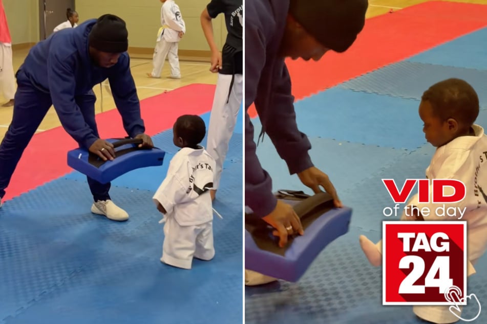 Muhammad Sarr, dubbed the world's tiniest martial artist, watched the big kids kick and decided he could do it, too!