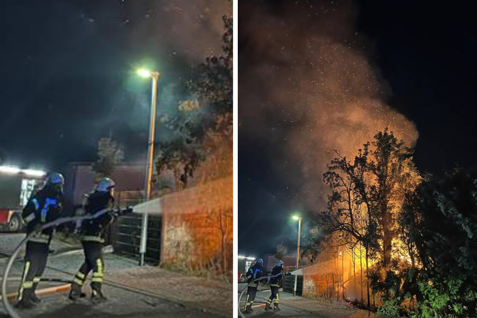 Die Freiwilligen Feuerwehren konnten verhindern, dass sich das Feuer noch weiter ausbreitet.