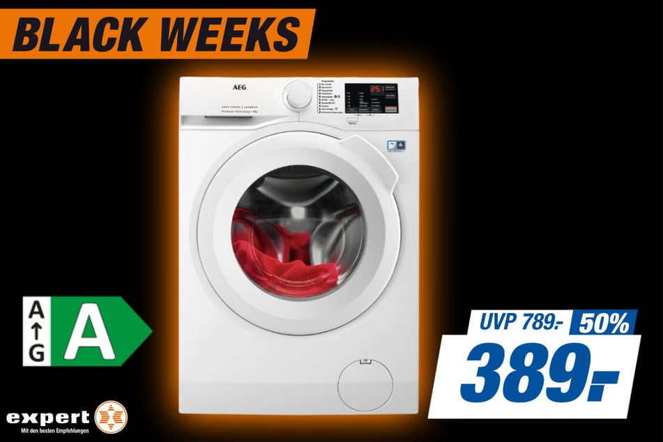 AEG-Waschmaschine L6FBA51480 für 389 statt 789 Euro.