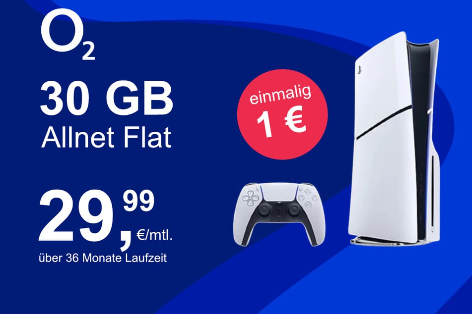 Die PS5 Slim Digital Edition im o2 Mobile M inkl. 30 GB+ für einmalig nur 1 Euro.