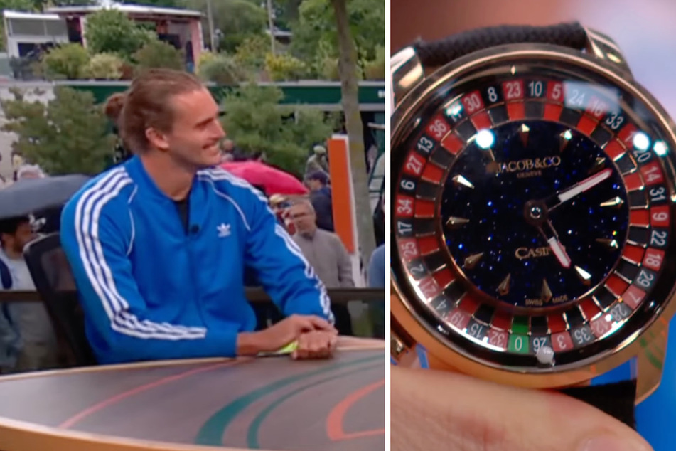 Auf der Uhr von Zverev ist ein Roulette-Spiel abgebildet.