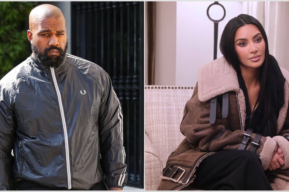 Kim Kardashian looked back at the toll her divorce from Kanye West (l.) has had on her health during Thursday's season premiere of The Kardashians.