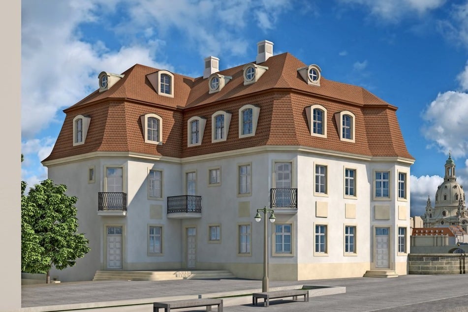 Viele Dresdner vermissen sehnsüchtig das Narrenhäusel am Königsufer in der Neustadt. (Visualisierung)