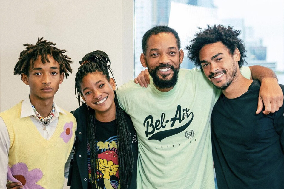 Will Smith with his three children, Jaden (l), Willow (m) and Trey (r).
