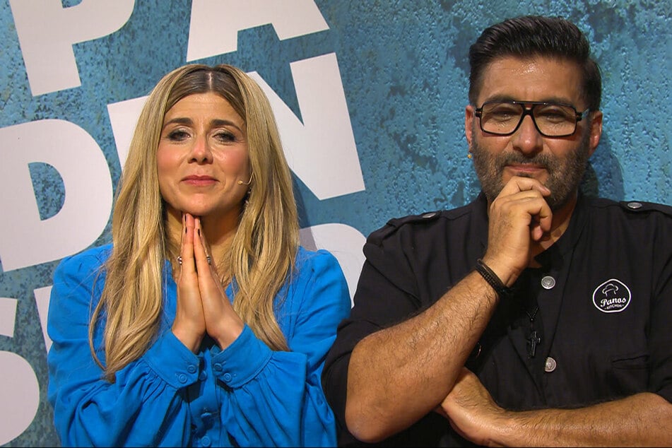 Bei "Europa grillt den Henssler" hoffen die 46-Jährige und Starkoch Panagiotis Panagiotidis auf eine gute Bewertung der Jury.