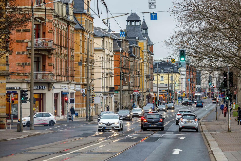 Die Stadt prognostiziert der Kesselsdorfer Straße (Löbtau) in Zukunft ein deutlich geringeres Verkehrsaufkommen.