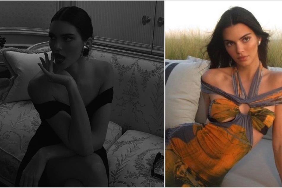 Kendall Jenner channeled old Hollywood in a glamorous, off-the-shoulder black dress.